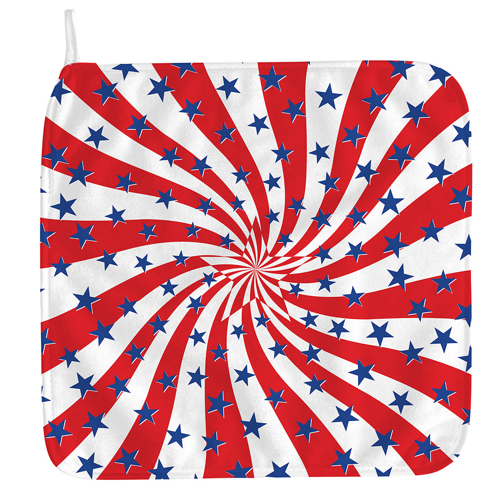 Swirl American Patriotic Star Print Hand Towel