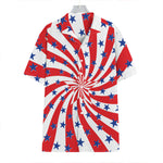 Swirl American Patriotic Star Print Hawaiian Shirt