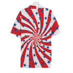 Swirl American Patriotic Star Print Hawaiian Shirt