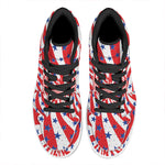 Swirl American Patriotic Star Print High Top Leather Sneakers