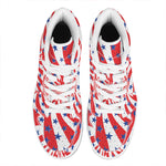 Swirl American Patriotic Star Print High Top Leather Sneakers