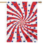 Swirl American Patriotic Star Print House Flag