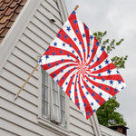 Swirl American Patriotic Star Print House Flag