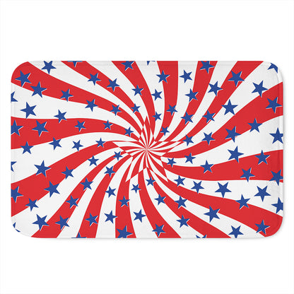 Swirl American Patriotic Star Print Indoor Door Mat