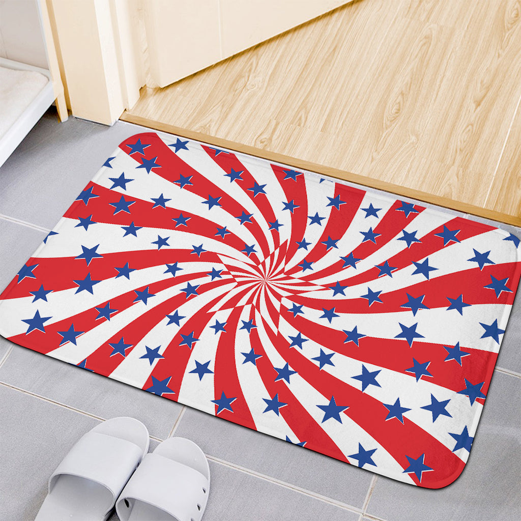 Swirl American Patriotic Star Print Indoor Door Mat