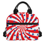 Swirl American Patriotic Star Print Insulated Lunch Bag