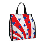 Swirl American Patriotic Star Print Insulated Lunch Tote
