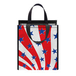 Swirl American Patriotic Star Print Insulated Lunch Tote