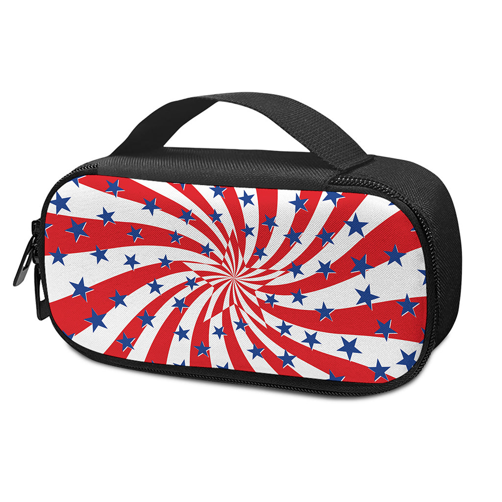 Swirl American Patriotic Star Print Insulin Cooler Travel Case