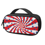 Swirl American Patriotic Star Print Insulin Cooler Travel Case
