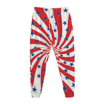 Swirl American Patriotic Star Print Jogger Pants