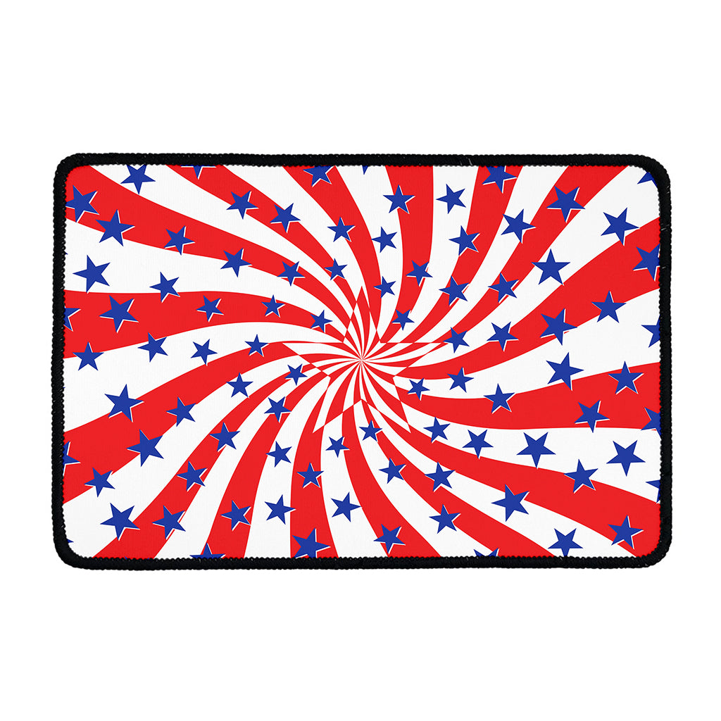 Swirl American Patriotic Star Print Kitchen Mat