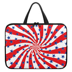Swirl American Patriotic Star Print Laptop Sleeve With Handle