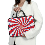 Swirl American Patriotic Star Print Laptop Sleeve With Handle