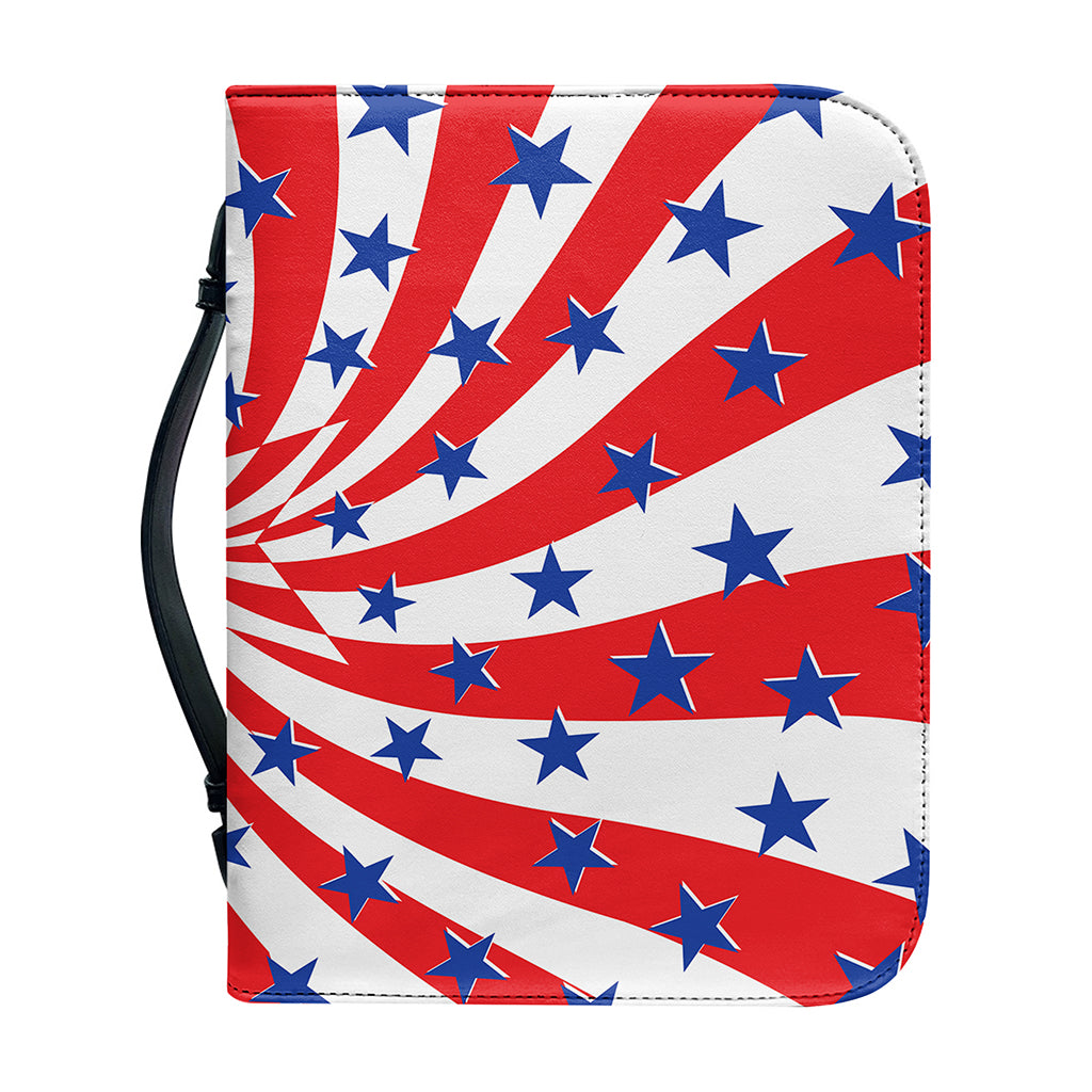 Swirl American Patriotic Star Print Leather Bible Cover