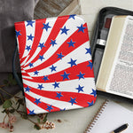 Swirl American Patriotic Star Print Leather Bible Cover