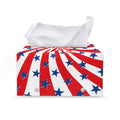 Swirl American Patriotic Star Print Leather Tissue Box Cover