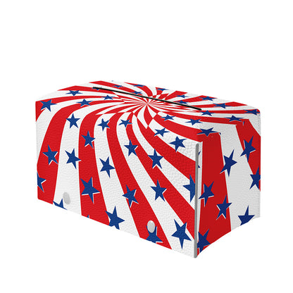 Swirl American Patriotic Star Print Leather Tissue Box Cover