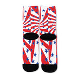 Swirl American Patriotic Star Print Long Socks