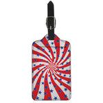 Swirl American Patriotic Star Print Luggage Tag