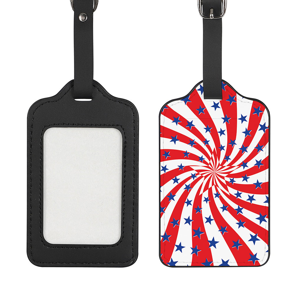 Swirl American Patriotic Star Print Luggage Tag