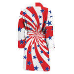Swirl American Patriotic Star Print Men's Bathrobe