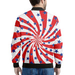 Swirl American Patriotic Star Print Men's Bomber Jacket