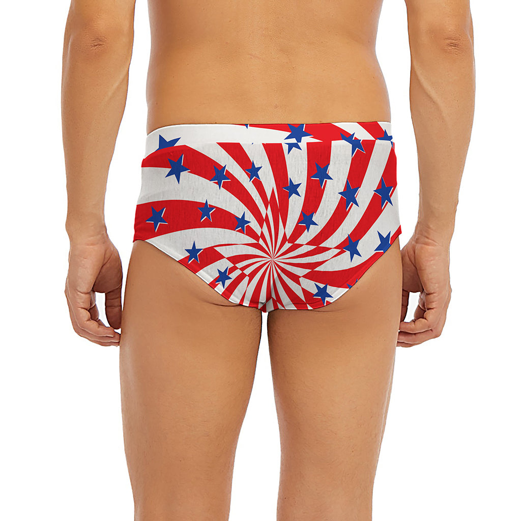 Swirl American Patriotic Star Print Men's Briefs