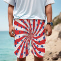 Swirl American Patriotic Star Print Men's Cargo Shorts