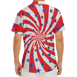 Swirl American Patriotic Star Print Men's Deep V-Neck Shirt