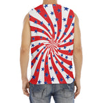 Swirl American Patriotic Star Print Men's Fitness Tank Top