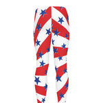 Swirl American Patriotic Star Print Men's leggings