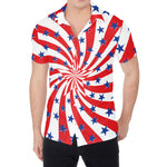 Swirl American Patriotic Star Print Men's Shirt