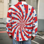 Swirl American Patriotic Star Print Men's Shirt Jacket