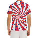 Swirl American Patriotic Star Print Men's Short Sleeve Rash Guard
