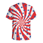 Swirl American Patriotic Star Print Men's Sports T-Shirt