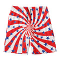 Swirl American Patriotic Star Print Men's Swim Trunks