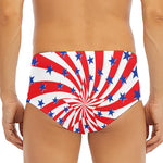 Swirl American Patriotic Star Print Men's Triangle Swim Briefs