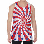 Swirl American Patriotic Star Print Men's Velvet Tank Top