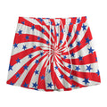 Swirl American Patriotic Star Print Mesh Shorts