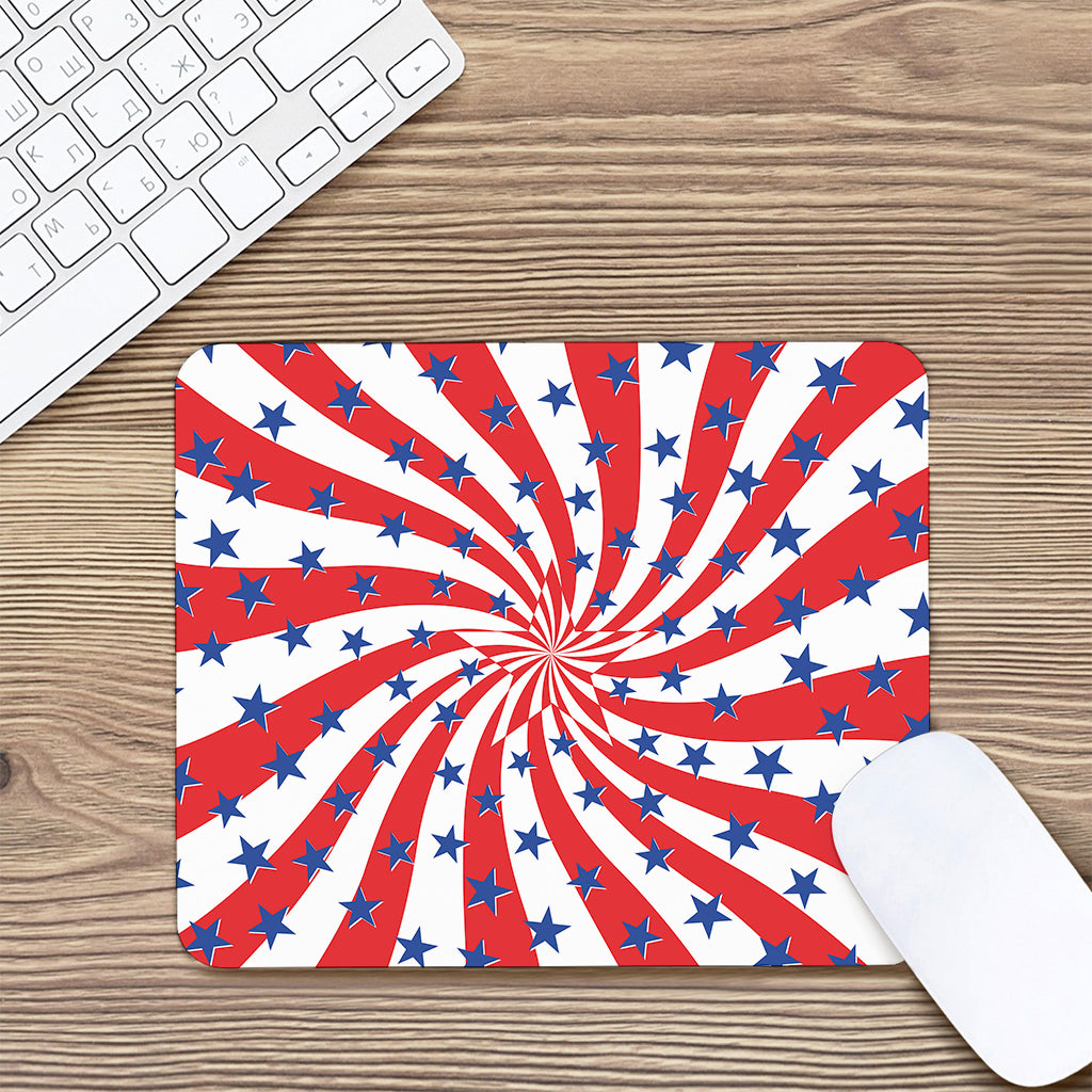 Swirl American Patriotic Star Print Mouse Pad