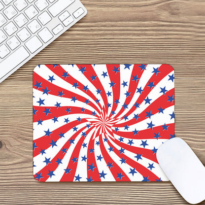 Swirl American Patriotic Star Print Mouse Pad