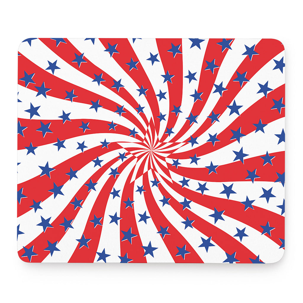 Swirl American Patriotic Star Print Mouse Pad