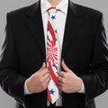 Swirl American Patriotic Star Print Necktie