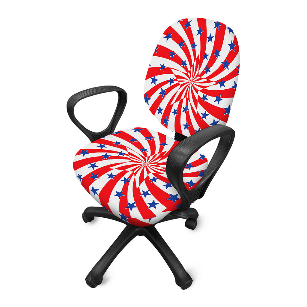 Swirl American Patriotic Star Print Office Chair Cover