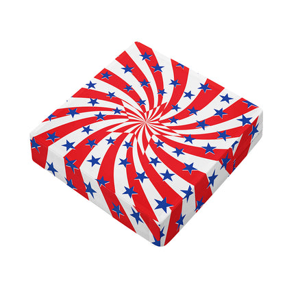 Swirl American Patriotic Star Print Outdoor Seat Cushion Cover