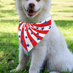 Swirl American Patriotic Star Print Over The Collar Dog Bandana