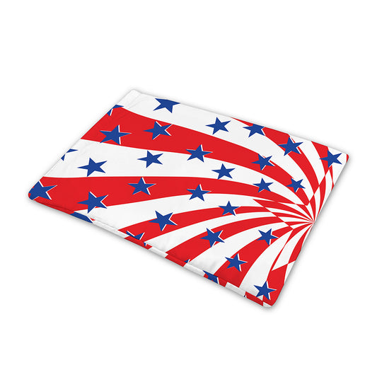 Swirl American Patriotic Star Print Pet Cooling Mat Cover