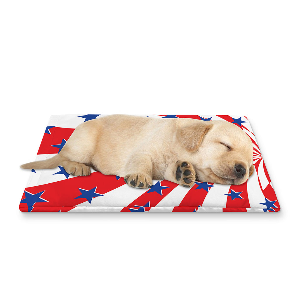 Swirl American Patriotic Star Print Pet Cooling Mat Cover