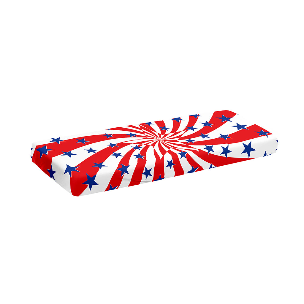 Swirl American Patriotic Star Print Piano Keyboard Cover